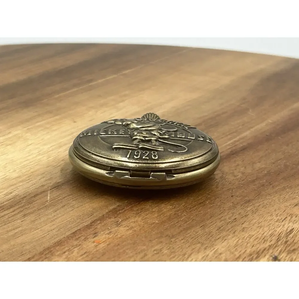 Disney Mickey Mouse 1928 Pocket Watch MK3052E Accutime Quartz Works Great!